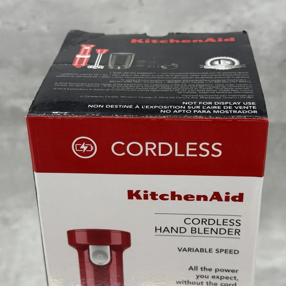 KitchenAid CORDLESS Hand Blender KHBBV53PA Passion Red Rechargeable NIB